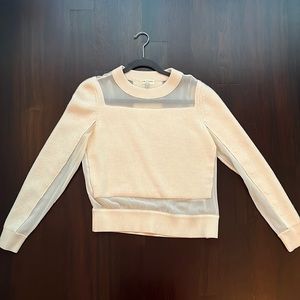 rag and bone ivory designer sweater with peek-a-boo cutouts